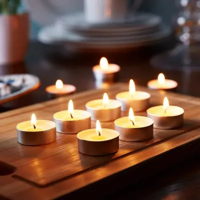 Tea Light Smokeless White Candles (3 pcs)